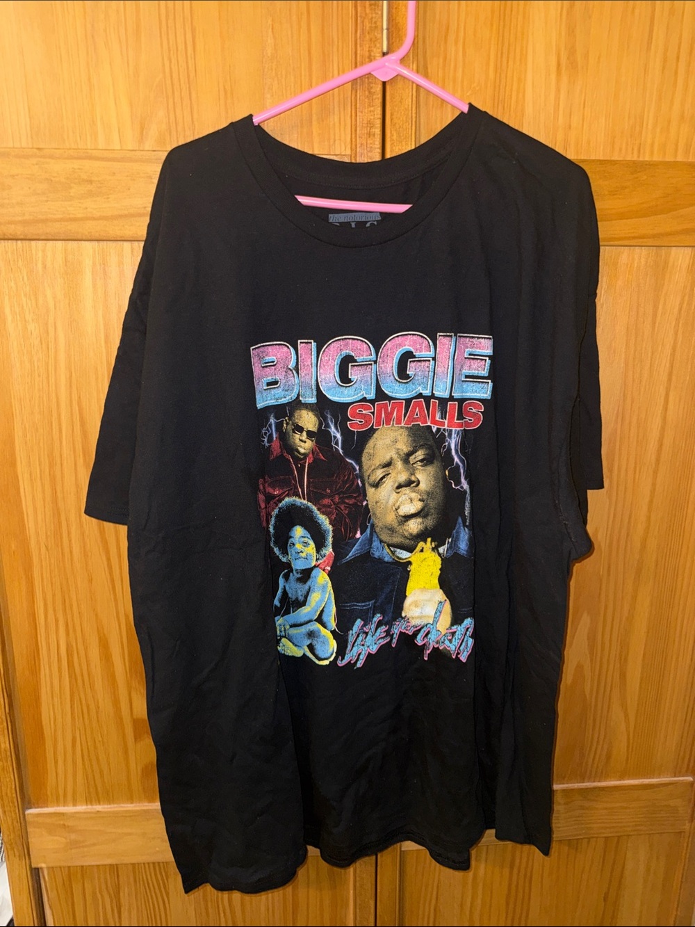 Black Graphic Short Sleeve Tee with Retro Hip-Hop Print